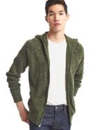 Gap Hooded Zip Sweater - Olive Heather