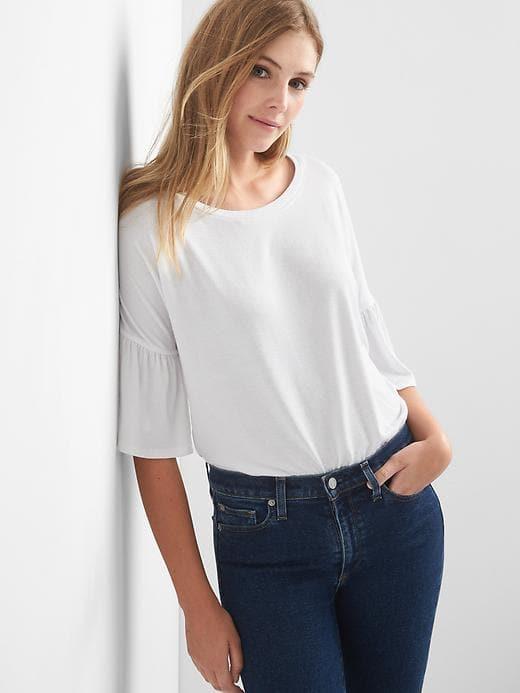 Gap Softspun Bell Sleeve Top - White