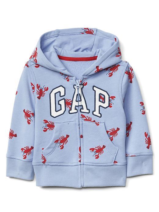 Gap Logo Lobster Zip Hoodie - Air Stream Blue