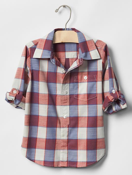 Gap Americana Plaid Convertible Shirt - New Off White
