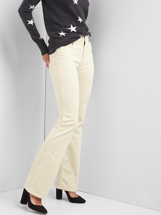 Gap Women Mid Rise Perfect Boot Cords - Soft Ivory