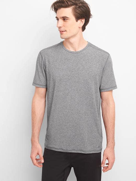 Gap Gapfit Breathe Crewneck T Shirt - New Heather Grey
