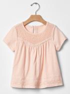 Gap Floral Neckline Top - Fading Peach