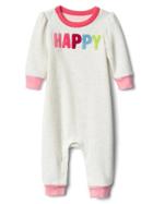 Gap Cozy Happy Heathered One Piece - Light Heather Gray