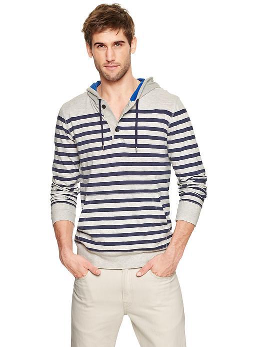 Gap Stripe Slub Henley Hoodie