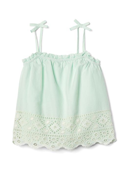Gap Eyelet Border Bow Top - Aqua Sea