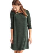 Gap Women Long Sleeve Swing Dress - Black Grass