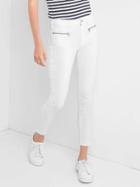 Gap Women Mid Rise Zip True Skinny Ankle Jeans - White Denim