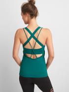 Gap Medium Impact Strappy Shelf Tank - Tectonics Teal Nylon