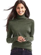 Gap Women Merino Wool Turtleneck Sweater - Olive