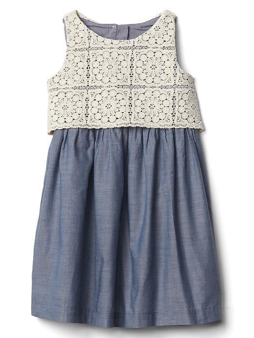 Gap Crochet Double Layer Dress - Denim