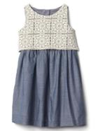 Gap Crochet Double Layer Dress - Denim