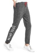 Gap Women X Red Graphic French Terry Joggers - Black Space Dye