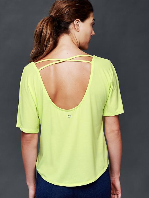 Gap Women Gapfit Breathe Cross Back Top - Neon Lemon Yellow