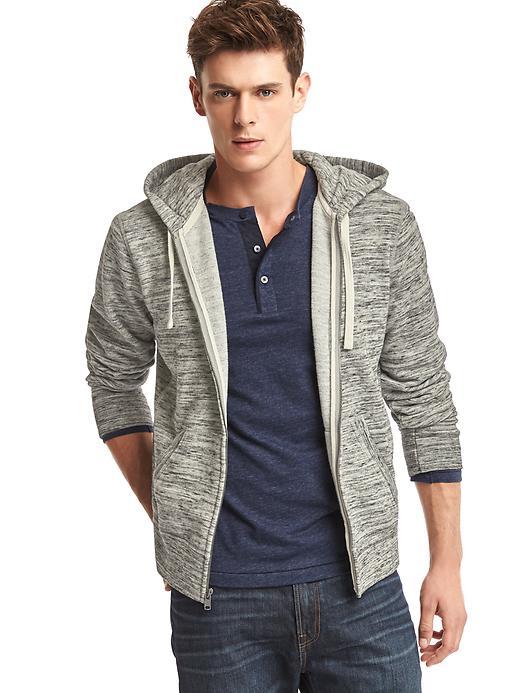 Gap Men Brushed Fleeze Zip Hoodie - Charcoal Heather