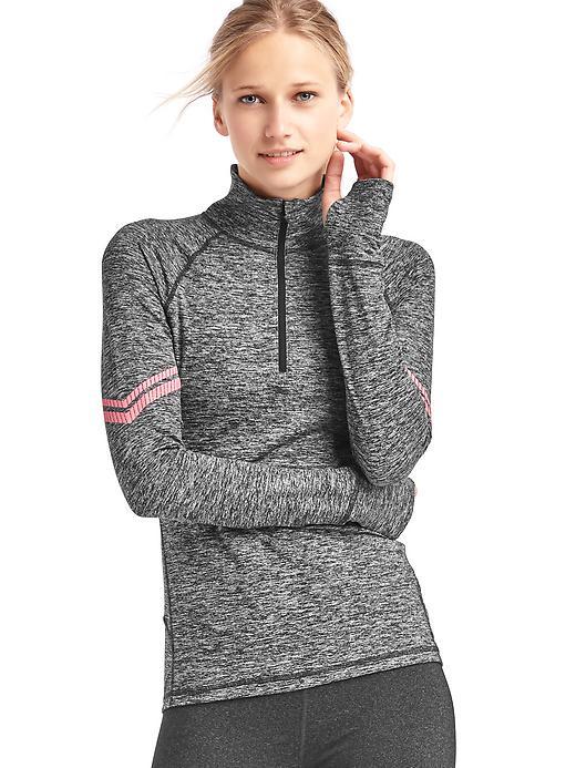 Gap Women Reflective Stripe Half Zip Pullover - New Heather Grey
