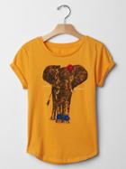 Gap Embellished Safari Graphic Tee - Tangelo