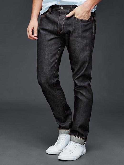 Gap Men Stretch 1969 Selvedge Skinny Fit Jeans - Raw