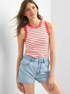 Gap Women Stripe Crewneck Sweater Tank - Red Stripe