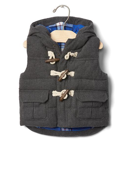 Gap Warmest Hooded Toggle Vest - Sparkle Heather Gray