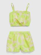 Kids Linen-cotton Floral Outfit Set