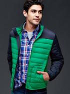 Gap Men Coldcontrol Lite Stretch Colorblock Puffer Jacket - Extremely Green