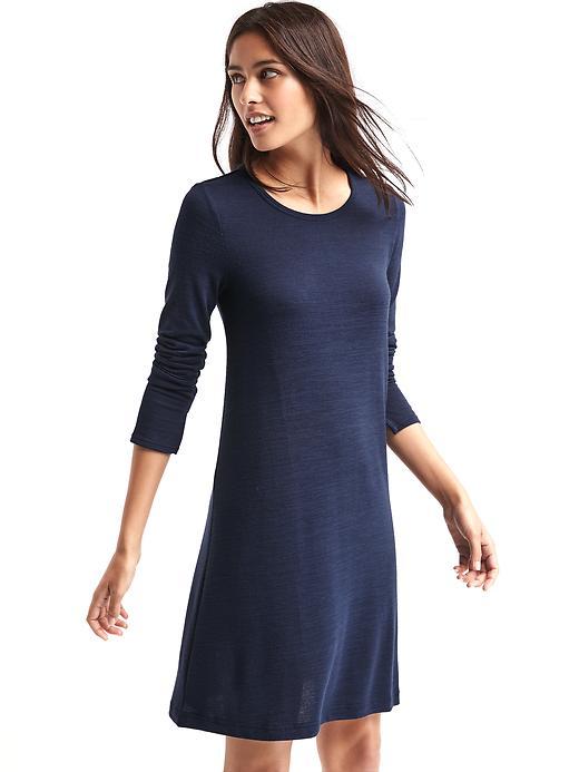 Gap Women Long Sleeve Swing Dress - True Indigo