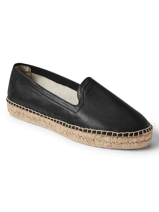Gap Women Leather Loafer Espadrilles - Black