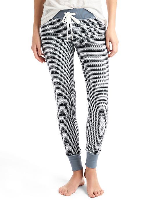 Gap Women Soft Cotton Print Leggings - Fairisle Grey