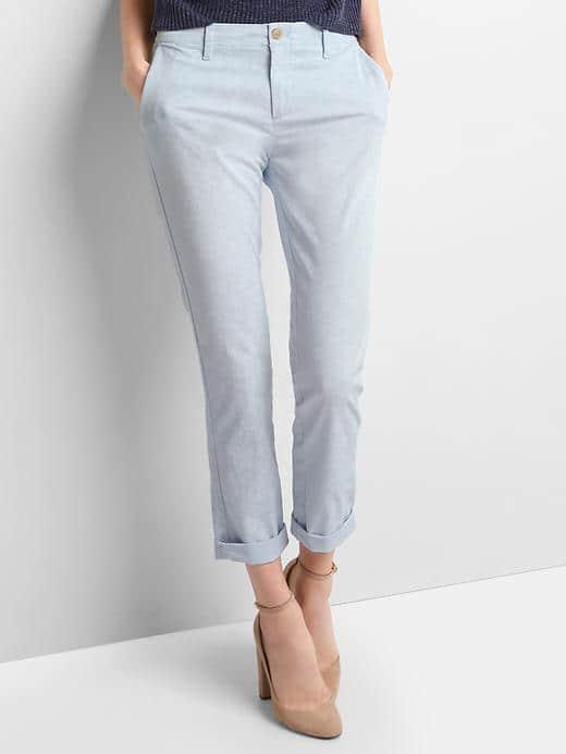 Gap Women Print Girlfriend Chino - Essential Blue