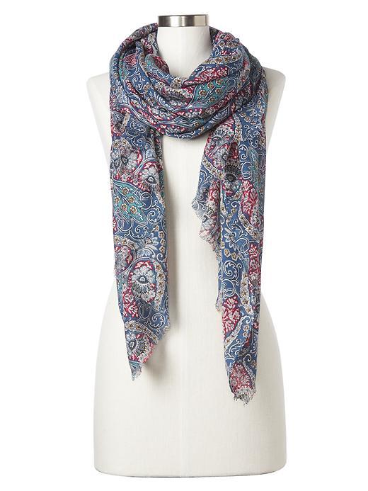 Gap Women Paisley Floral Scarf - Sailor Blue