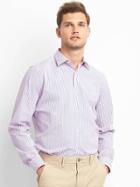 Gap Men Poplin Stripe Standard Fit Shirt - Blue & Pink Stripe