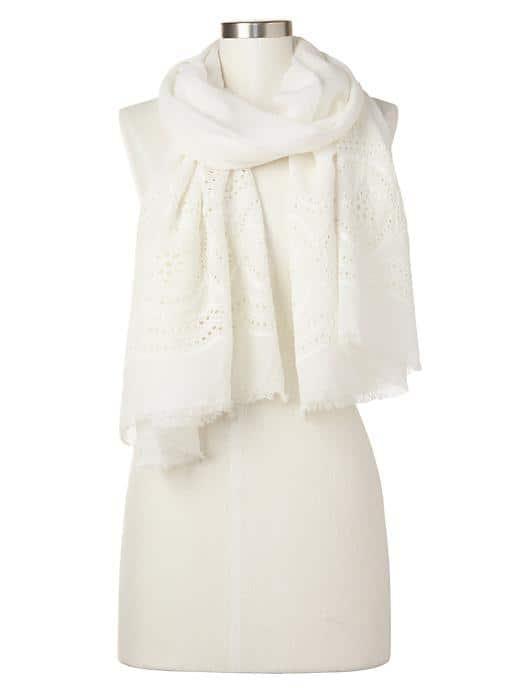 Gap Women Eyelet Trim Scarf - White