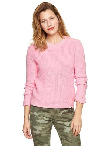 Gap Ribbed Sweater - Neon Malibu Pink