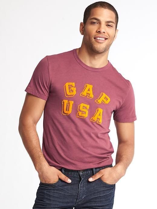 Gap Men Logo Usa Crew Tee - Garnet