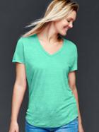 Gap Linen V Neck Tee - Southern Turquoise