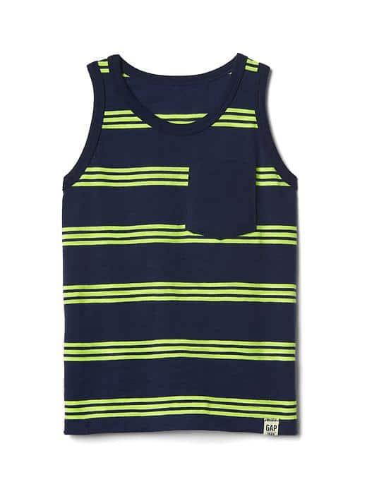 Gap Triple Stripe Slub Tank - Elysian Blue