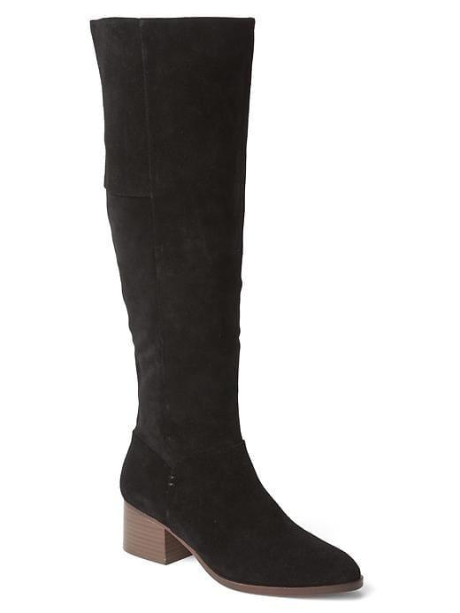 Gap Women Leather Block Heel Tall Boots - Black Ink