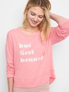 Gap Women Sleep Graphic Pullover - Coral Frost