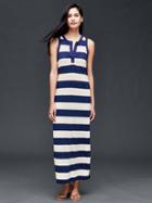 Gap Women Slub Stripe Maxi Dress - Blue Stripe