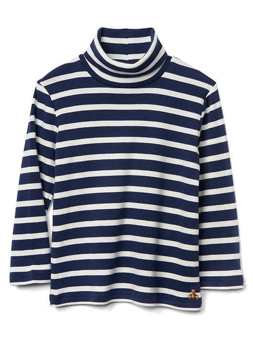 Gap Stripe Turtleneck Slub Tee - Elysian Blue