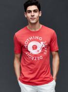 Gap Men Motor City Nothing Stops Graphic T Shirt - Weathered Red