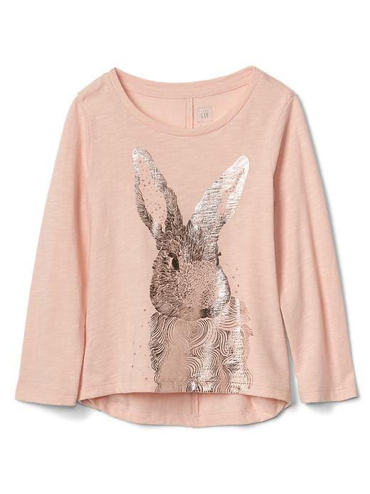 Gap Embellished Graphic Hi Lo Tee - Murmur Pink