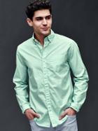 Gap Men True Wash Micro Stripe Slim Fit Shirt - Bright Meadow
