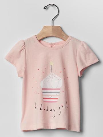 Gap Graphic Keyhole Tee - Birthday Cake