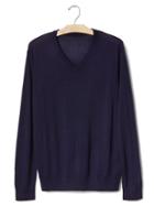 Gap Men Merino Wool V Neck Sweater - Navy