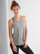 Gap Women Breathe A Line Tank - Lt Heather Grey