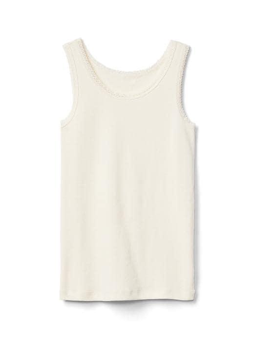 Gap Lace Trim Tank - Ivory Frost