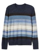 Gap Men Stripe Roll Neck Sweater - Blue Heather