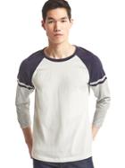 Gap Men Colorblock Baseball Tee - New Off White